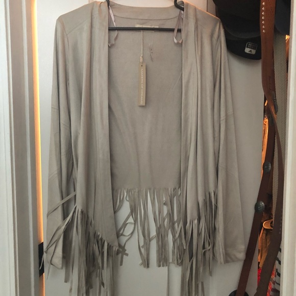 Suede fringe cardigan - Picture 2 of 4